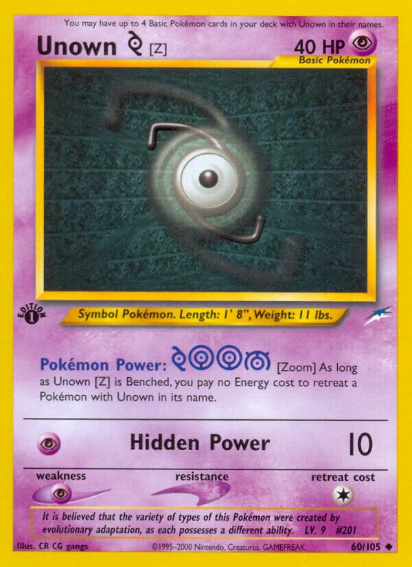 Unown [Z] 060/105 — Neo Destiny (English Pokémon TCG card)