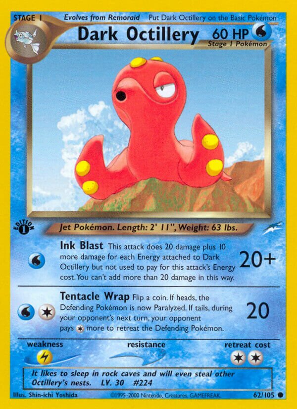 Dark Octillery 062/105 — Neo Destiny (English Pokémon TCG card)