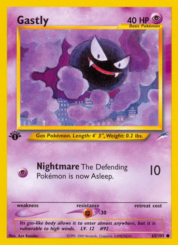 Gastly 065/105 — Neo Destiny (English Pokémon TCG card)