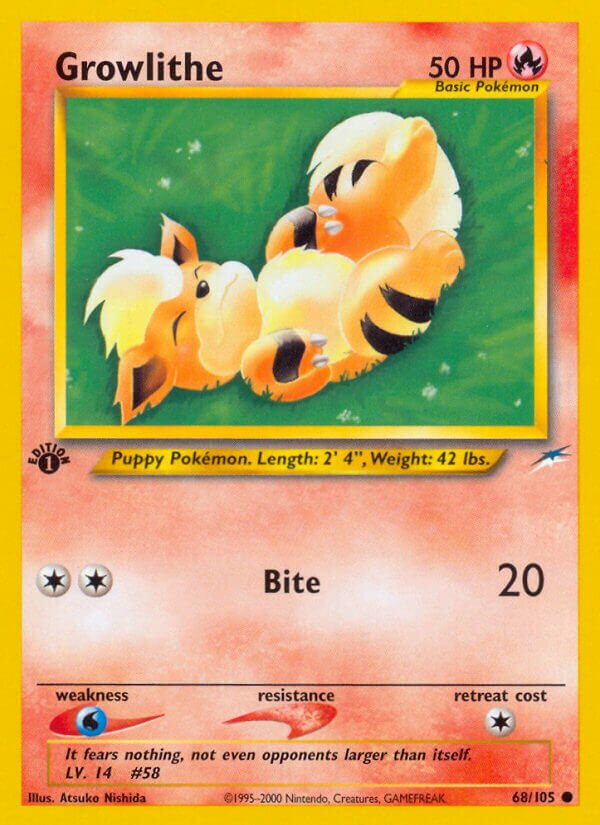 Growlithe 068/105 — Neo Destiny (English Pokémon TCG card)