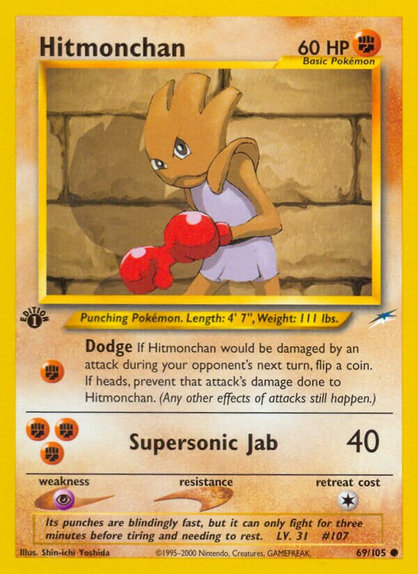 Hitmonchan 069/105 — Neo Destiny (English Pokémon TCG card)