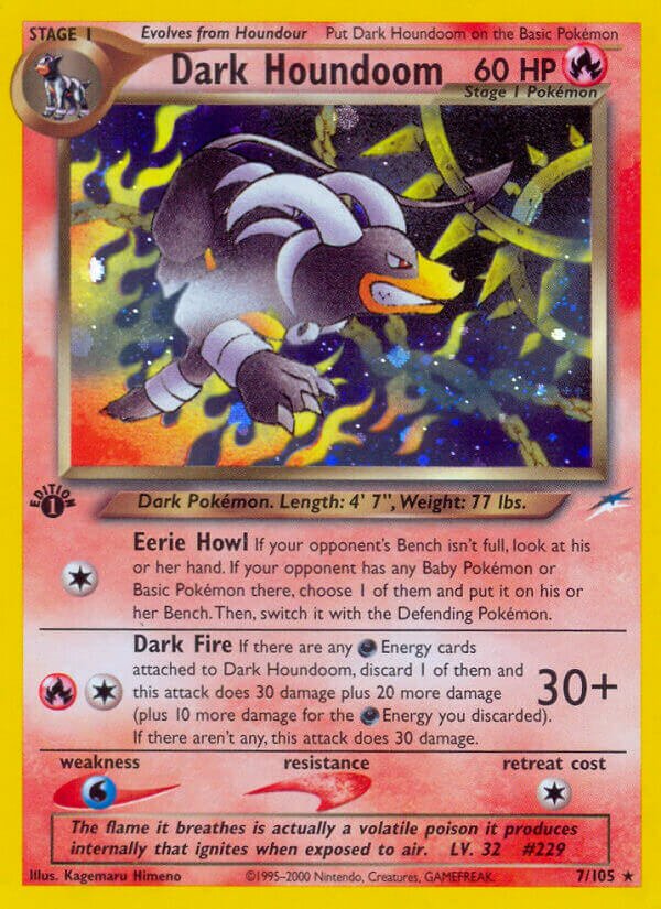 Dark Houndoom 007/105 — Neo Destiny (English Pokémon TCG card)