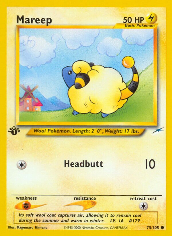 Mareep 075/105 — Neo Destiny (English Pokémon TCG card)