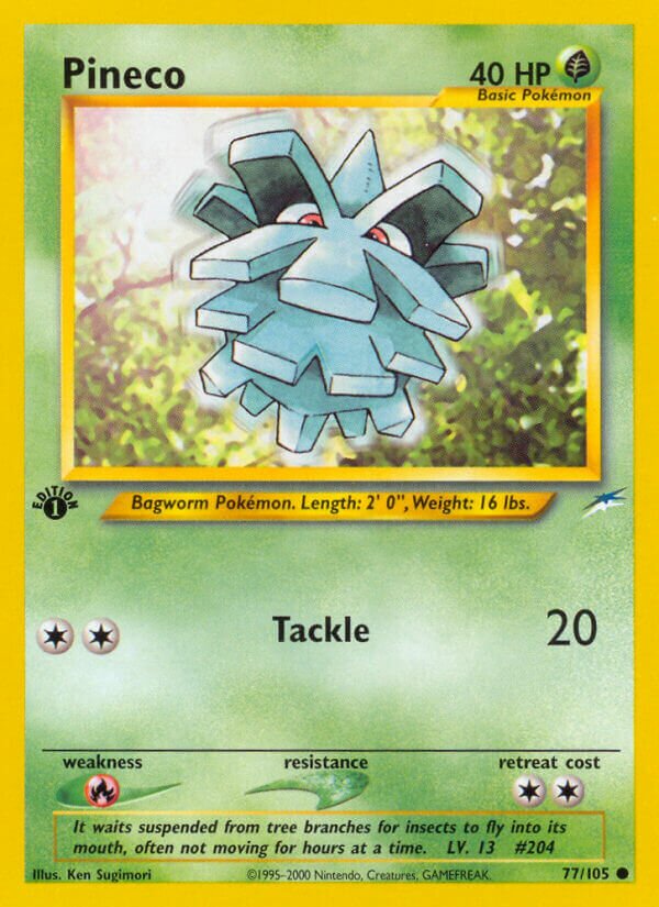 Pineco 077/105 — Neo Destiny (English Pokémon TCG card)