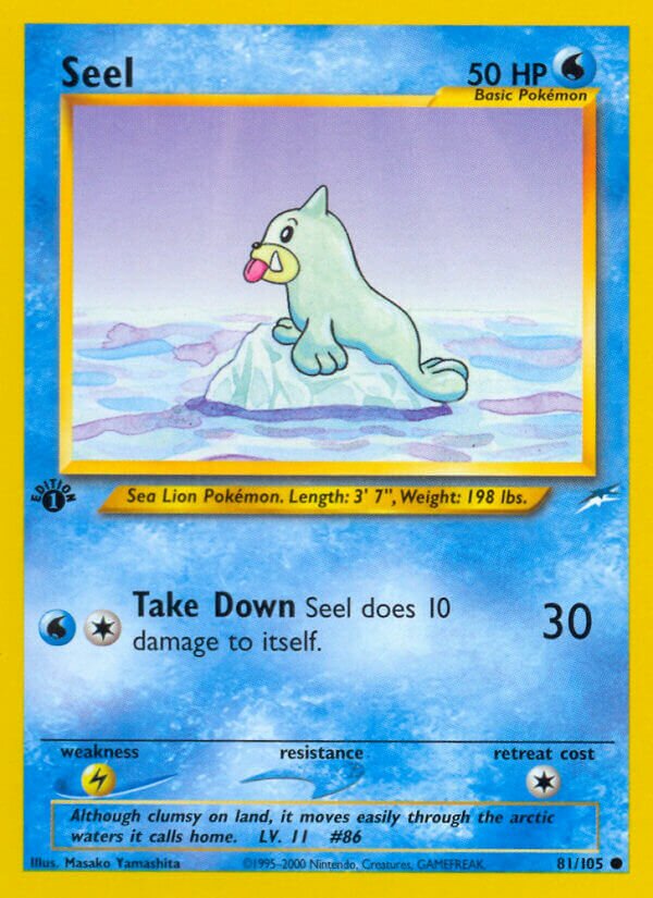 Seel 081/105 — Neo Destiny (English Pokémon TCG card)