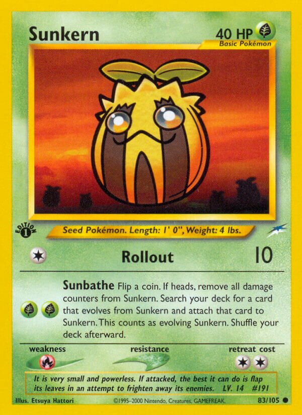 Sunkern 083/105 — Neo Destiny (English Pokémon TCG card)