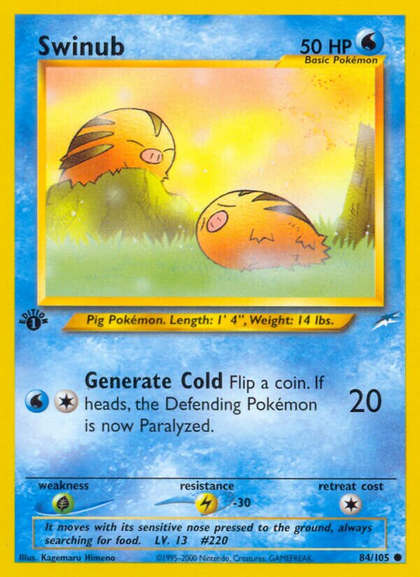 Swinub 084/105 — Neo Destiny (English Pokémon TCG card)