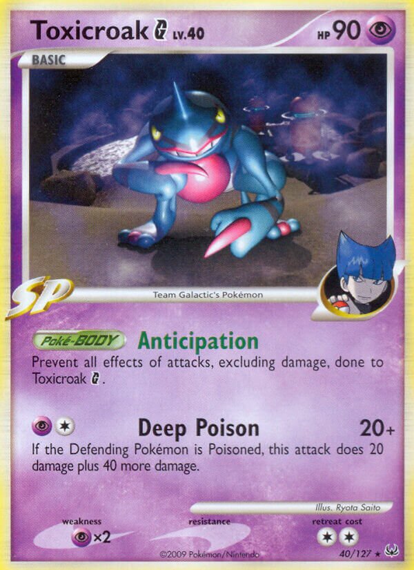 Toxicroak G 040/133 — Platinum (English Pokémon TCG card)