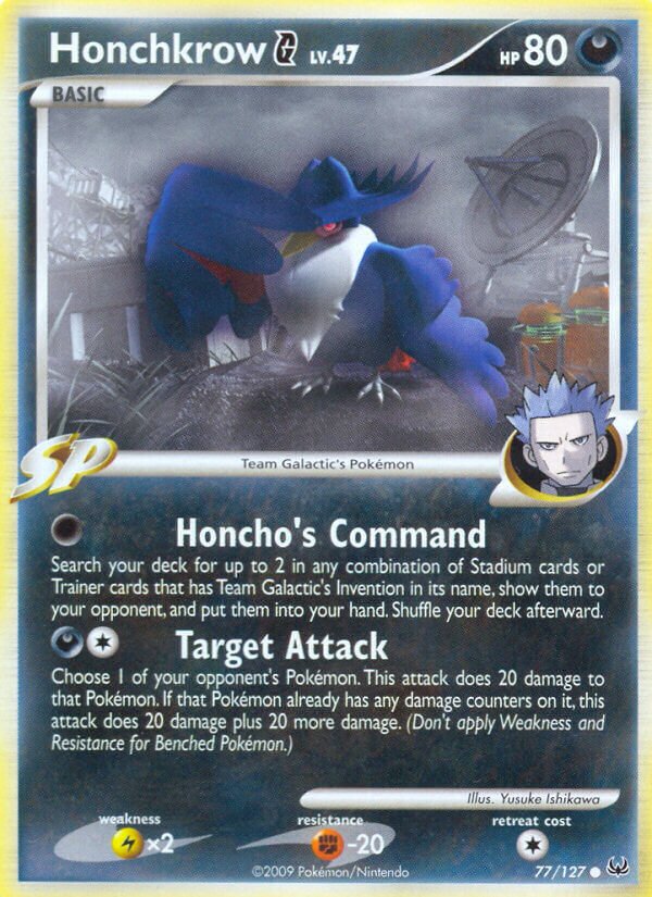 Honchkrow G 077/133 — Platinum (English Pokémon TCG card)