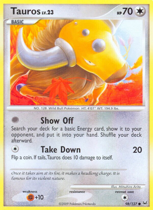 Tauros 098/133 — Platinum (English Pokémon TCG card)