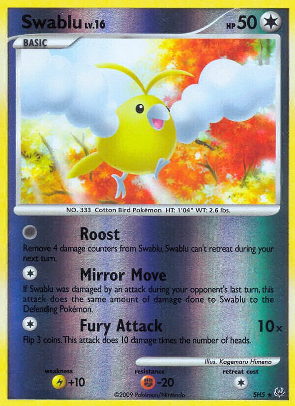 Swablu SH5 — Platinum (English Pokémon TCG card)