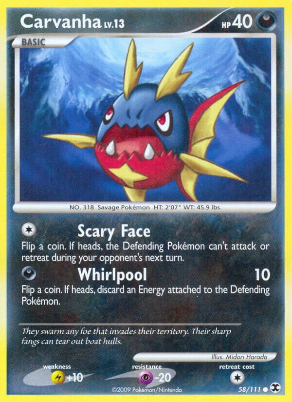 Carvanha 058/119 — Rising Rivals (English Pokémon TCG card)