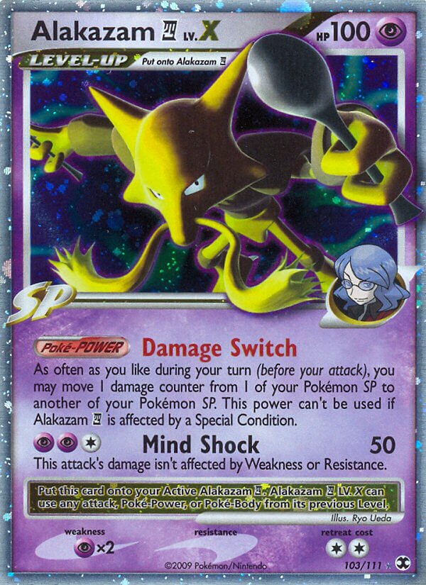 Alakazam E4 LV.X 103/119 — Rising Rivals (English Pokémon TCG card)