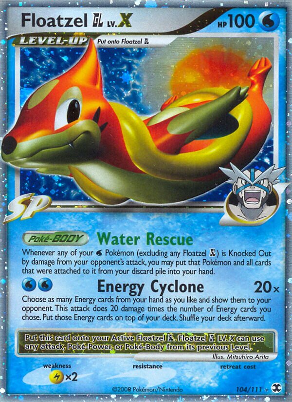 Floatzel GL LV.X 104/119 — Rising Rivals (English Pokémon TCG card)