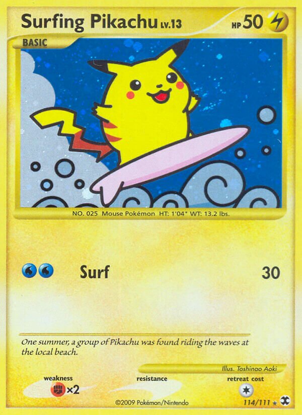 Surfing Pikachu 114/119 — Rising Rivals (English Pokémon TCG card)