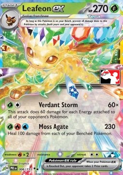 Leafeon ex 006 — Play! Pokémon Prize Pack Series Seven (English Pokémon TCG card)