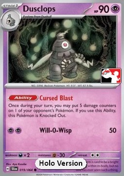 Dusclops 019 — Play! Pokémon Prize Pack Series Seven (English Pokémon TCG card)
