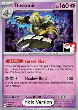 Dusknoir 020 — Play! Pokémon Prize Pack Series Seven (English Pokémon TCG card)