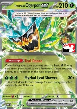 Teal Mask Ogerpon ex 025 — Play! Pokémon Prize Pack Series Seven (English Pokémon TCG card)