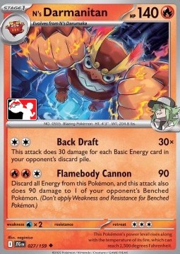 N's Darmanitan 027 — Play! Pokémon Prize Pack Series Seven (English Pokémon TCG card)