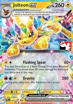 Jolteon ex 030 — Play! Pokémon Prize Pack Series Seven (English Pokémon TCG card)