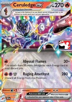 Ceruledge ex 036 — Play! Pokémon Prize Pack Series Seven (English Pokémon TCG card)