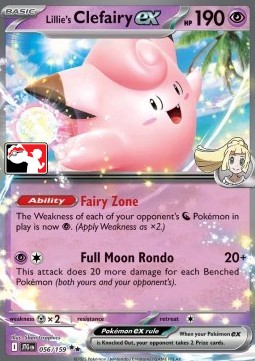 Lillie's Clefairy ex 056 — Play! Pokémon Prize Pack Series Seven (English Pokémon TCG card)
