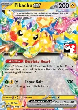 Pikachu ex 057 — Play! Pokémon Prize Pack Series Seven (English Pokémon TCG card)