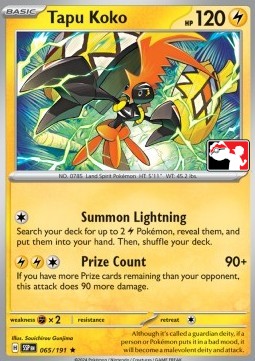 Tapu Koko 065 — Play! Pokémon Prize Pack Series Seven (English Pokémon TCG card)