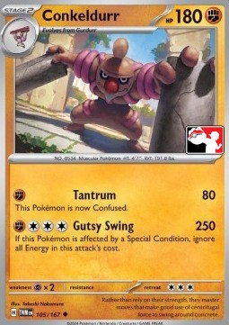 Conkeldurr 105 — Play! Pokémon Prize Pack Series Seven (English Pokémon TCG card)