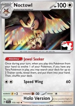 Noctowl 115 — Play! Pokémon Prize Pack Series Seven (English Pokémon TCG card)