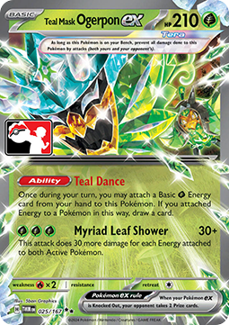 Teal Mask Ogerpon ex 025 — Play! Pokémon Prize Pack Series Six (English Pokémon TCG card)