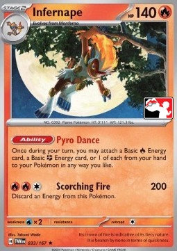 Infernape 033 — Play! Pokémon Prize Pack Series Six (English Pokémon TCG card)