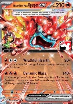 Hearthflame Mask Ogerpon ex 040 — Play! Pokémon Prize Pack Series Six (English Pokémon TCG card)