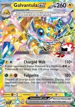 Galvantula ex 051 — Play! Pokémon Prize Pack Series Six (English Pokémon TCG card)