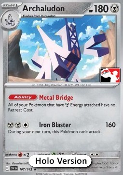 Archaludon 107 — Play! Pokémon Prize Pack Series Six (English Pokémon TCG card)