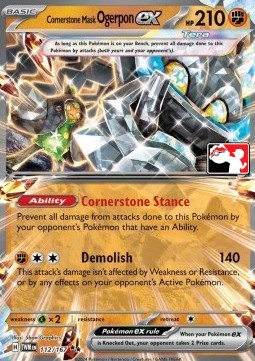 Cornerstone Mask Ogerpon ex 112 — Play! Pokémon Prize Pack Series Six (English Pokémon TCG card)