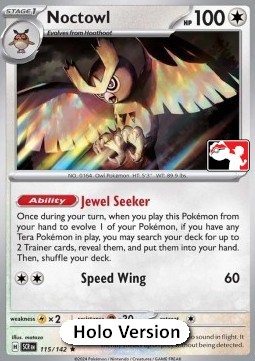 Noctowl 115 — Play! Pokémon Prize Pack Series Six (English Pokémon TCG card)