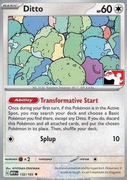 Ditto 132 — Play! Pokémon Prize Pack Series Six (English Pokémon TCG card)
