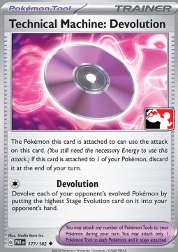 Technical Machine: Devolution 177 — Play! Pokémon Prize Pack Series Six (English Pokémon TCG card)