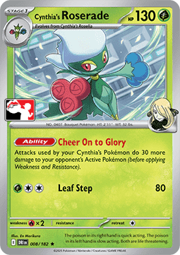 Cynthia's Roserade 008 — Play! Pokémon Prize Pack Series Eight (English Pokémon TCG card)