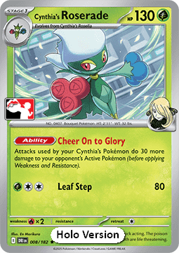Cynthia's Roserade 008 — Play! Pokémon Prize Pack Series Eight (English Pokémon TCG card)