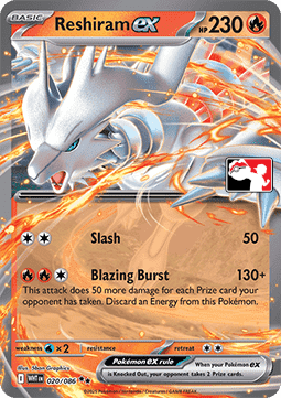 Reshiram ex 020 — Play! Pokémon Prize Pack Series Eight (English Pokémon TCG card)