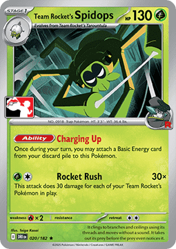 Team Rocket's Spidops 020 — Play! Pokémon Prize Pack Series Eight (English Pokémon TCG card)
