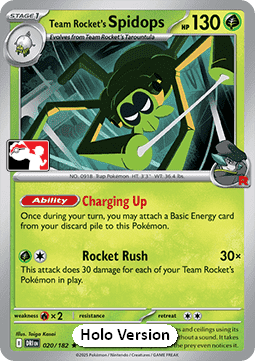 Team Rocket's Spidops 020 — Play! Pokémon Prize Pack Series Eight (English Pokémon TCG card)