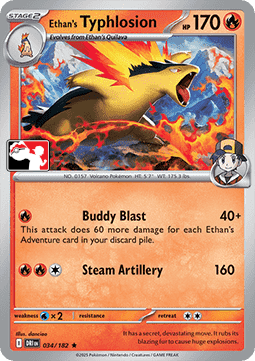 Ethan's Typhlosion 034 — Play! Pokémon Prize Pack Series Eight (English Pokémon TCG card)