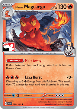 Ethan's Magcargo 036 — Play! Pokémon Prize Pack Series Eight (English Pokémon TCG card)
