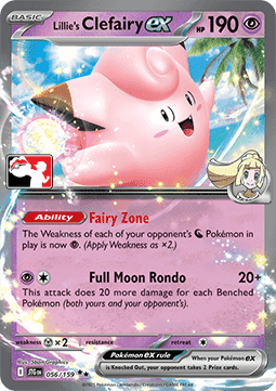 Lillie's Clefairy ex 056 — Play! Pokémon Prize Pack Series Eight (English Pokémon TCG card)
