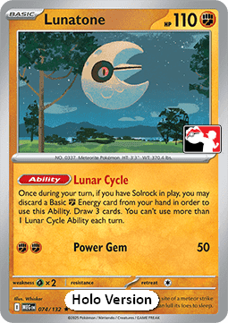 Lunatone 074 — Play! Pokémon Prize Pack Series Eight (English Pokémon TCG card)