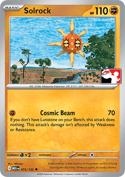 Solrock 075 — Play! Pokémon Prize Pack Series Eight (English Pokémon TCG card)